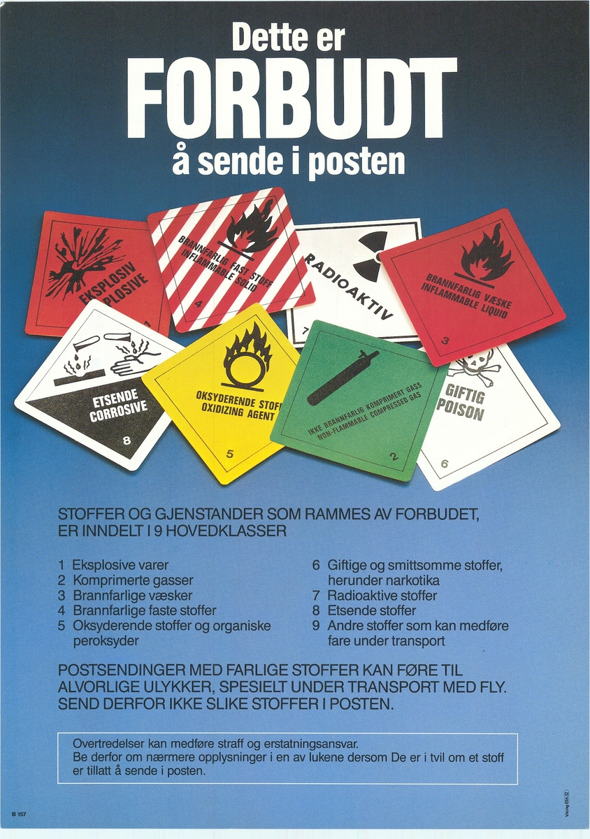 Tosidig plakat med blå bunnfarge og motiv. Tekst på bokmål og nynorsk.
