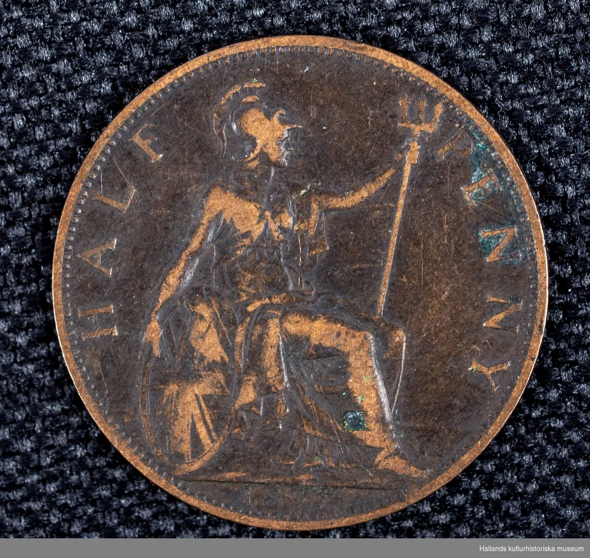 Engelskt mynt, 1/2 Penny, 1897. 