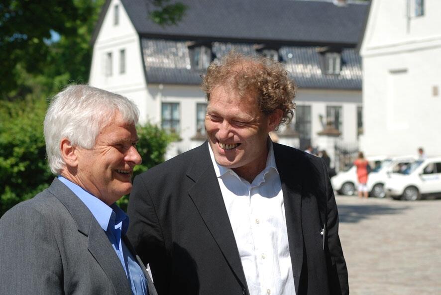 Frederic Hauge fra Bellona og ordfører Jan Engsmyr på miljøkonferanse på Hafslund hovedgård i juni