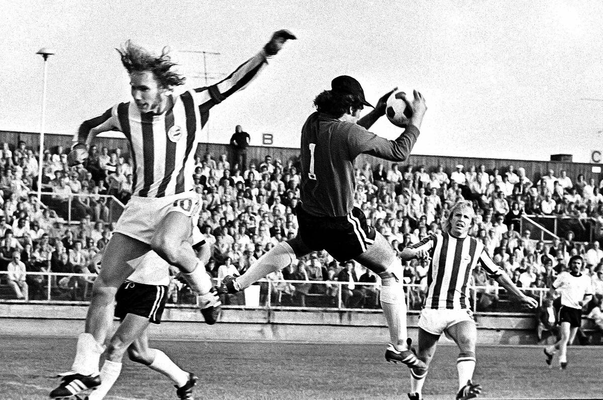 Fotoblikk, SFK - Odd, 1976 på Sarpsborg Stadion