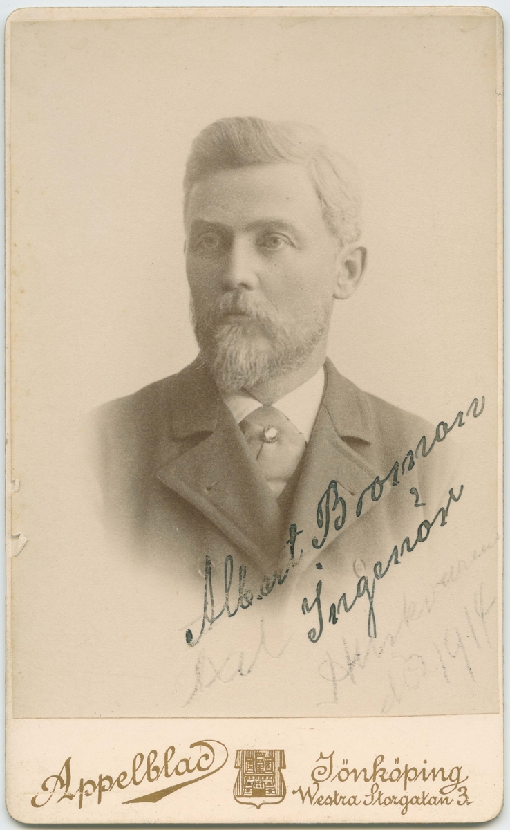 Porträtt på Albert Broman ingenjör Huskvarna, avliden året1914.