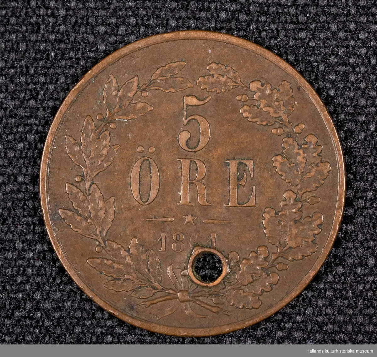 Svenskt mynt, 5 Öre, 1861. 