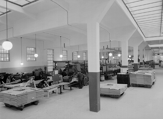 Bild från Billeruds fabrik i Säffle år 1940.