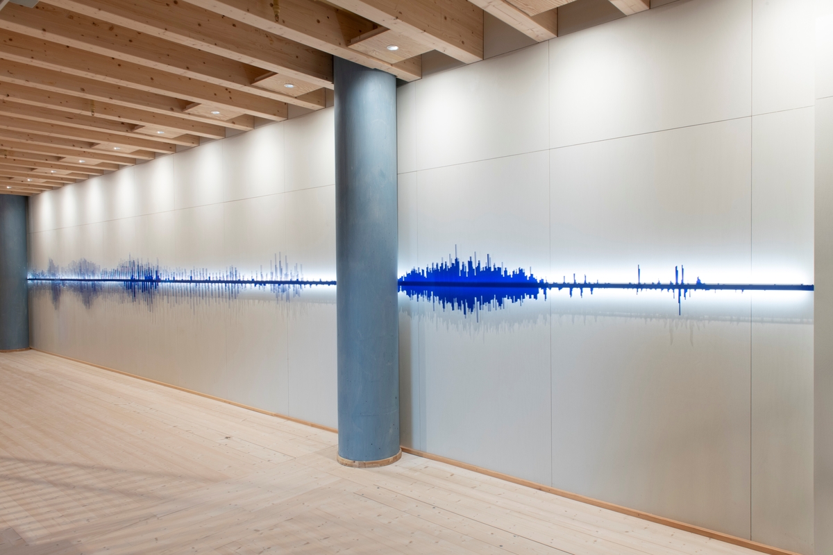 Blå ljudvåg som representerar ordet värmlandsliv.
