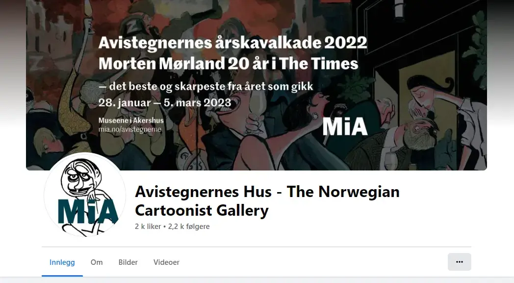 Skjermdump av Avistegnernes hus sin Facebookside.