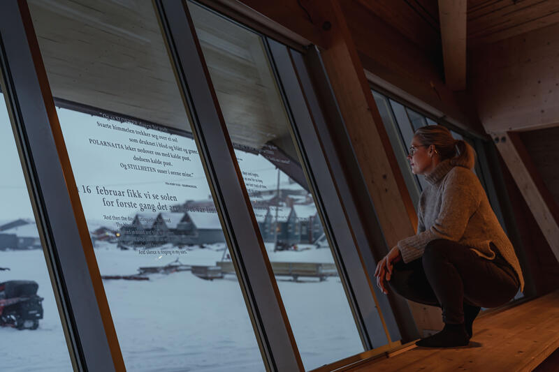 Bildet viser utsikten fra museets avdeling "Indre Arktis". Her er det anledning til å reflektere.
