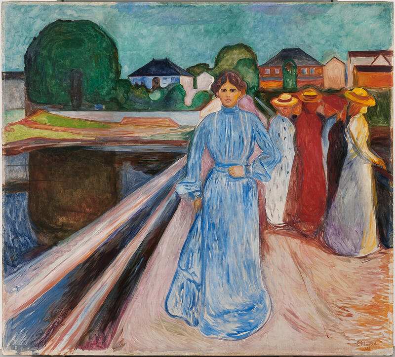 Maleriet "Pikene på broen" av Edvard Munch