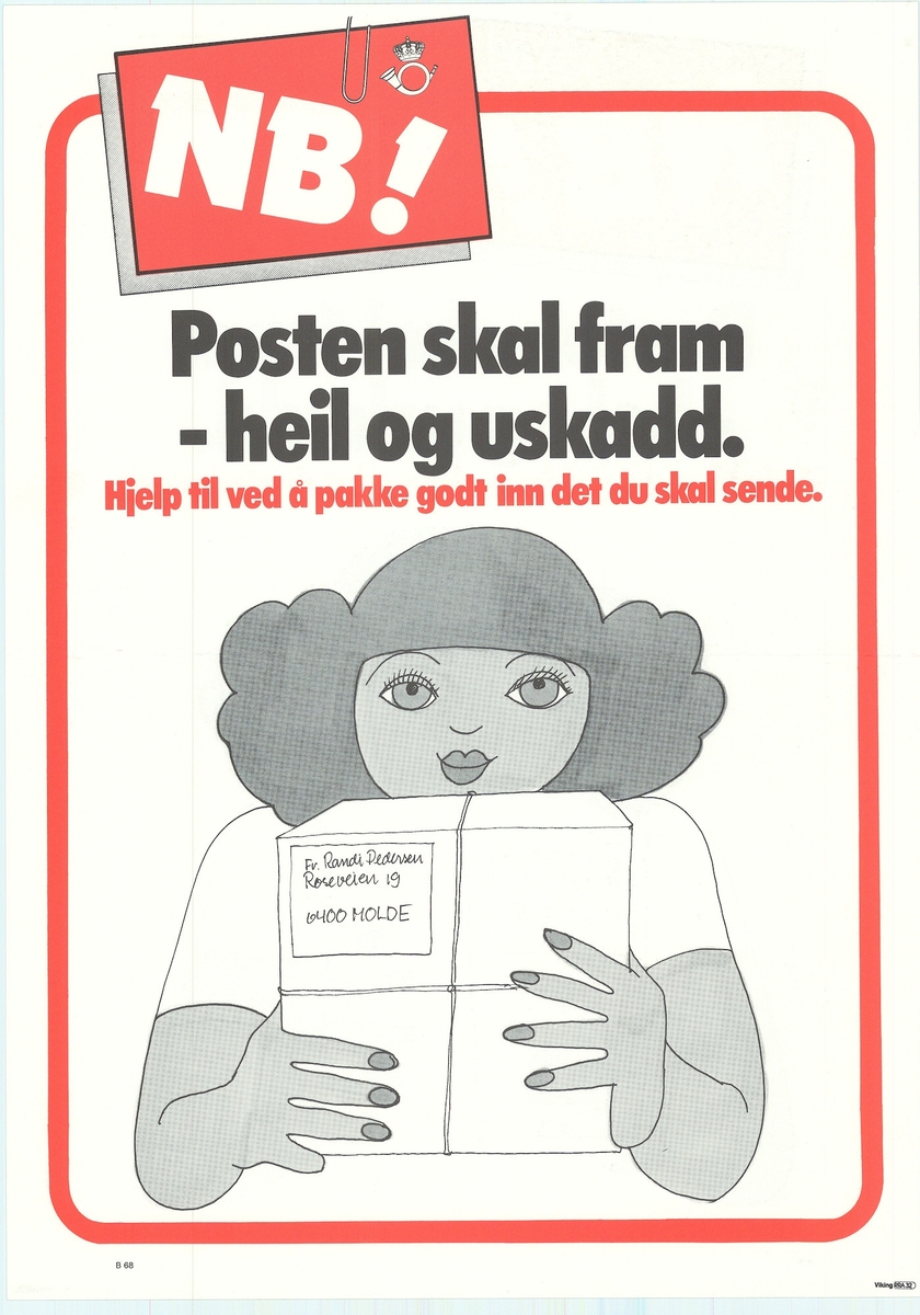 Tosidig plakat med tekst på nynorsk og bokmål. Bildemotiv og tekst på hvit bakgrunn.