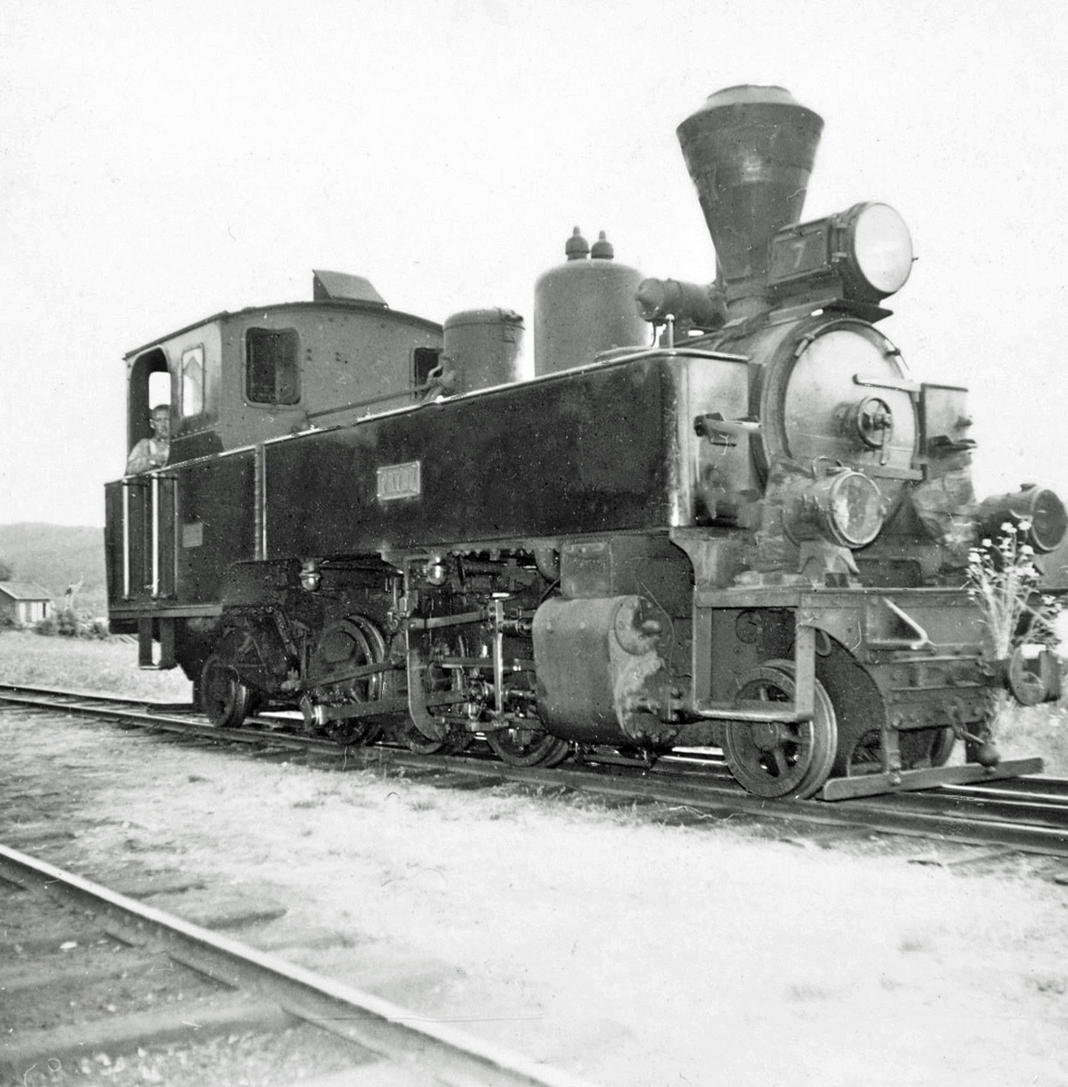 Damplokomotiv XXIXb nr. 7 PRYDZ på Skulerud stasjon