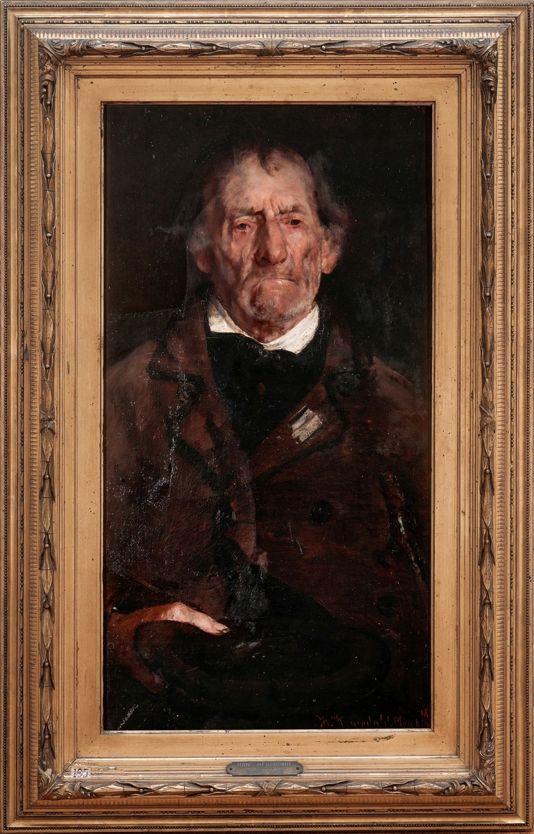 Portrettstudie av en gammel mann, fra Heyerdahls tid ved Kunstakademiet i München.
