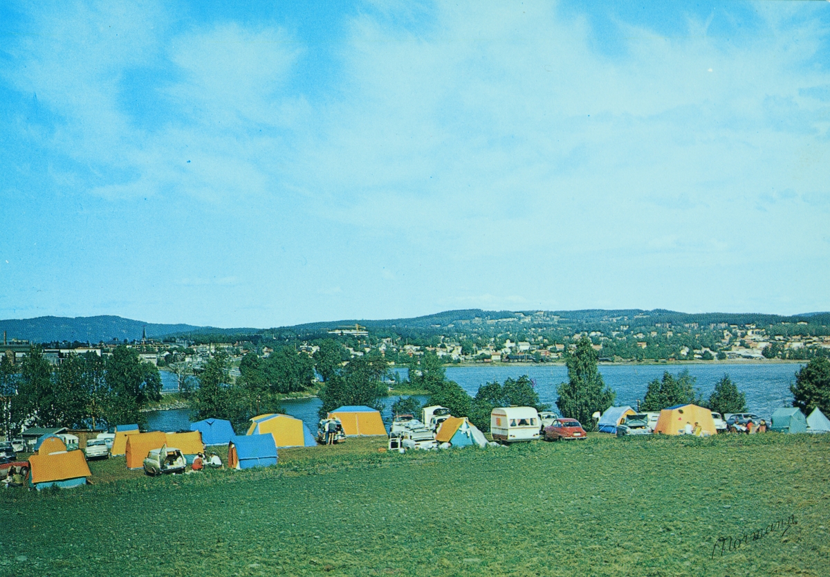 Postkort, Stange, Bekkelaget, Kjonerud Campingplass, telt, campingvogn, Åkersvika,