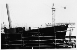 Hurtigruteskipet MS Midnatsol (1949), fotografert på skipsve