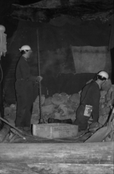 Museet i Ny-Ålesund. Gruvearbeiderne i gruva.