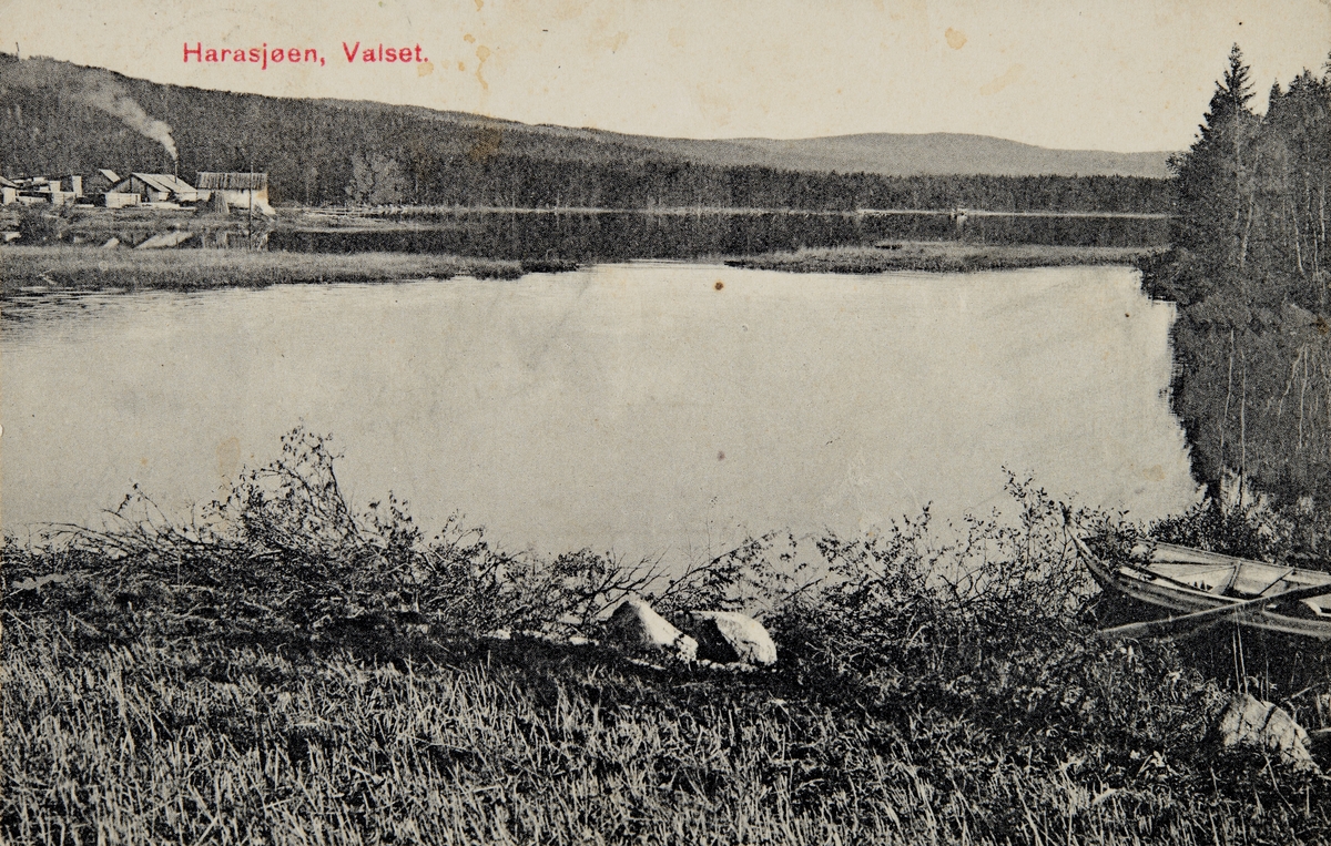 Postkort, Stange, Vallset, Støen sagbruk ved Harasjøen, Støsaga var opprinnelig ei dampsag som sto ferdig bygd i 1891.