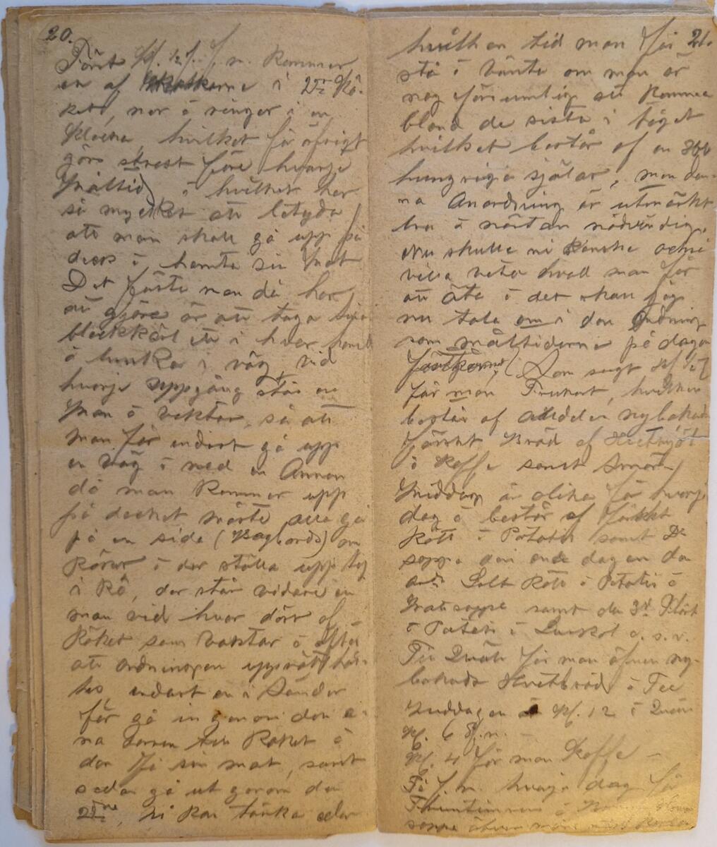 Dagbok, skriven av C E Hammarberg under resa till USA 1881 och vistelse där. 