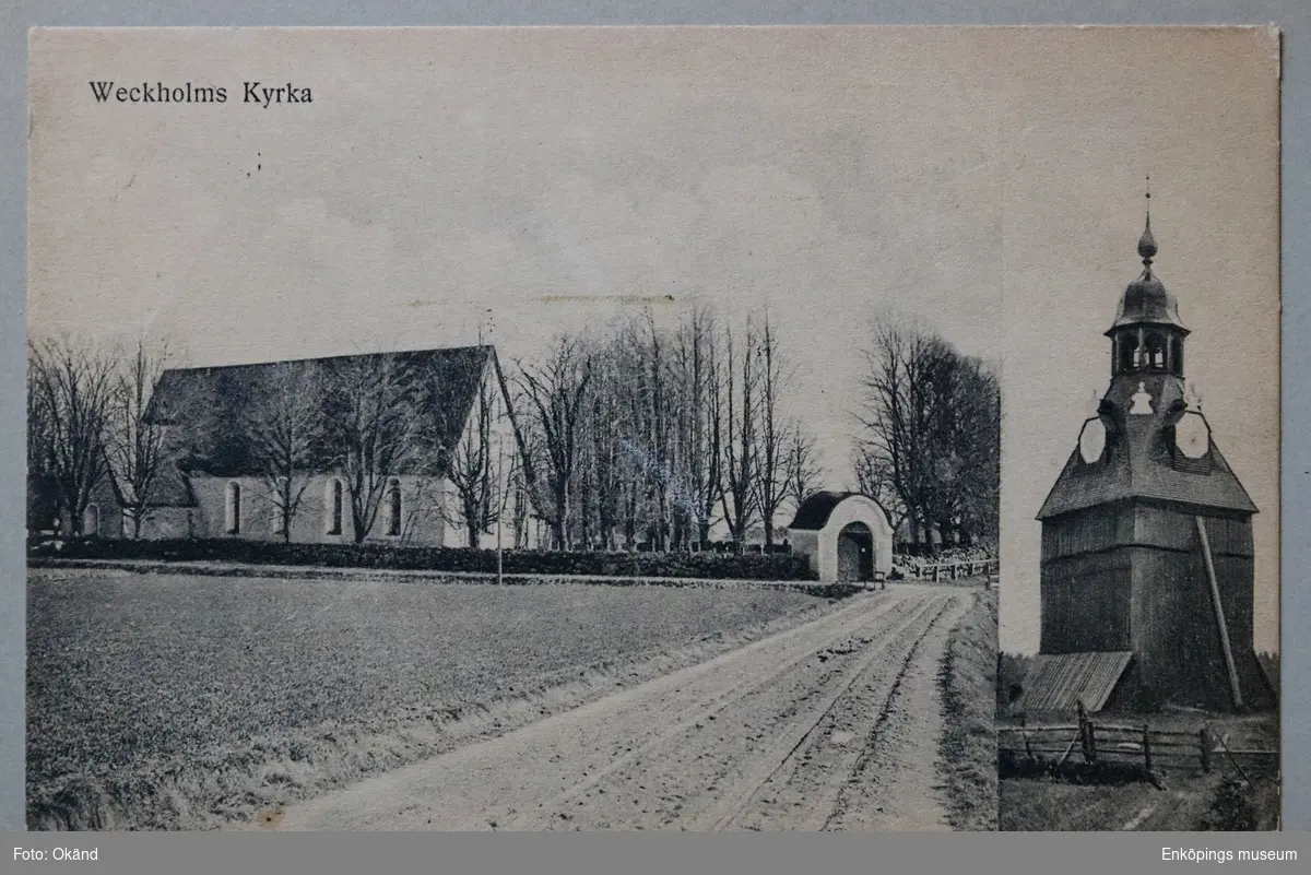 Veckholms kyrka, Enköpings kommun.

Vykortet är inklistrat i vykortsalbum nr. EM06774:f.