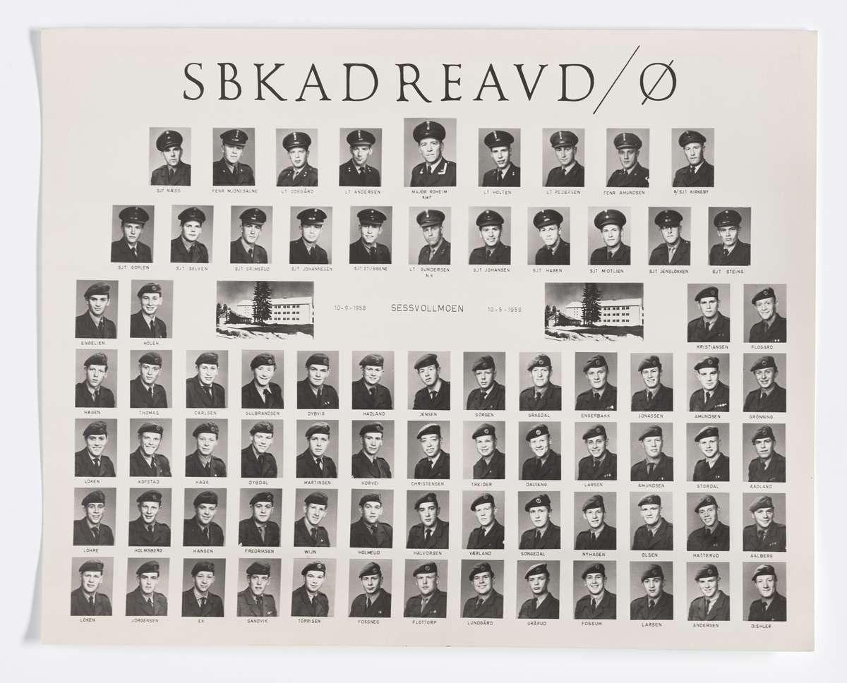 Militære årsfoto. Sbkadreavd/Ø. Sessvollmoen, 1958–1959