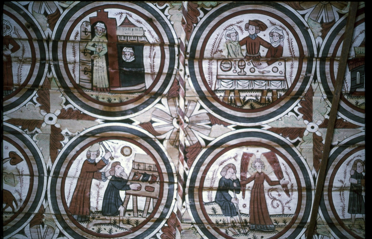 Kyrkmålning i Södra Råda gamla kyrka av Mäster Amund 1394.