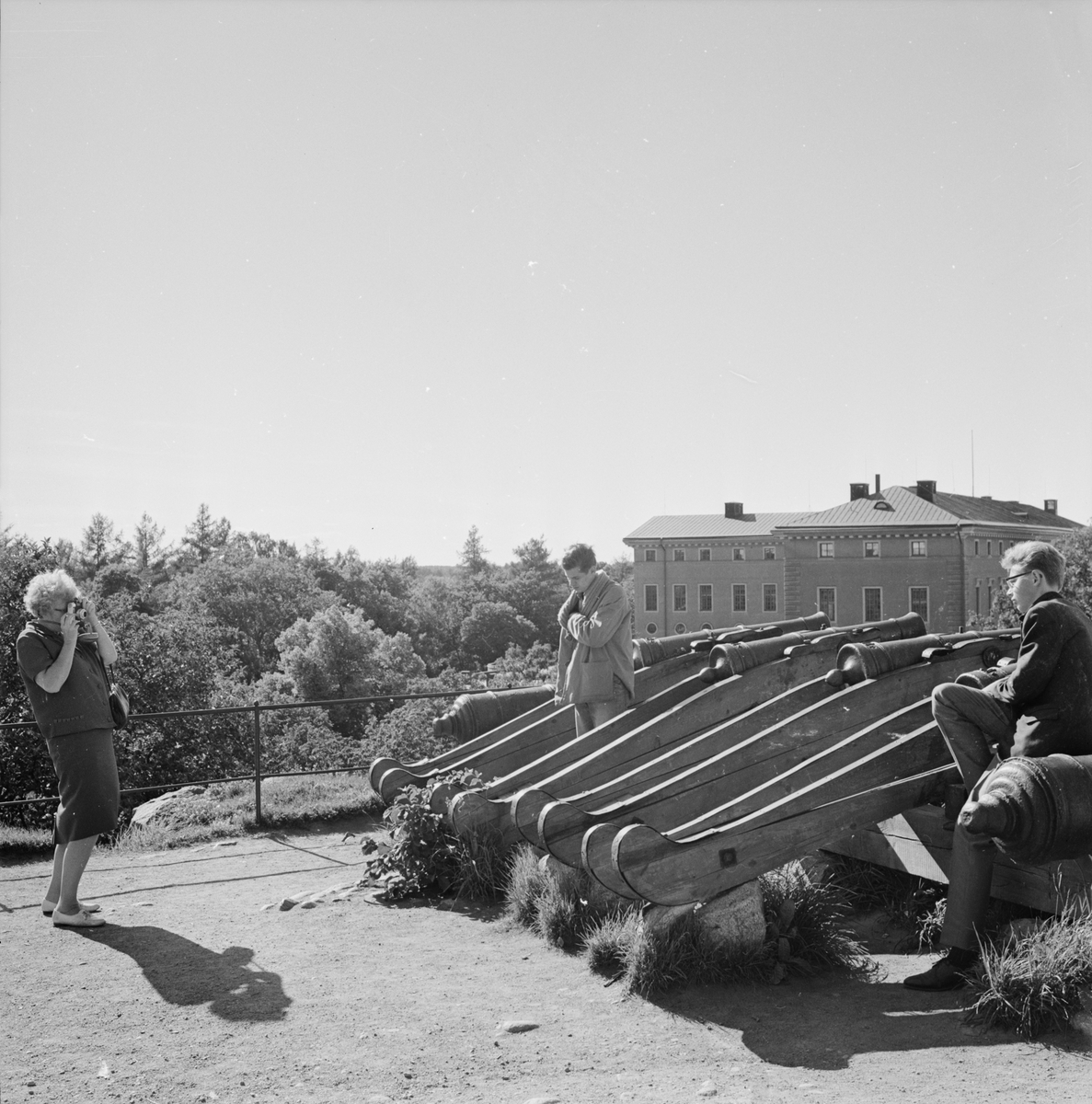 "Turistinvasion", Slottsbacken, Uppsala 1963