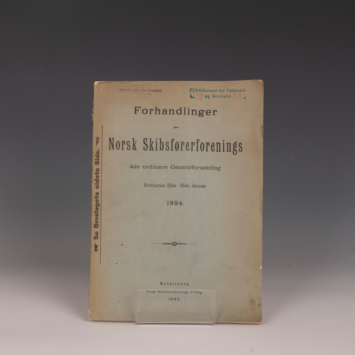 Pocket bok, blågrønn, årstall 1894