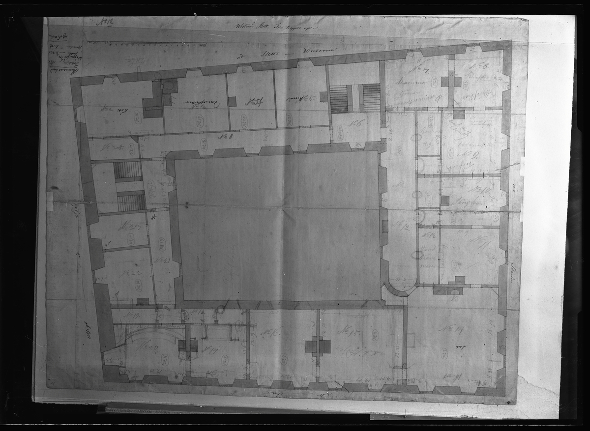 Västerås slott. Planritning 3 trappor 1840-tal. - Västmanlands läns ...