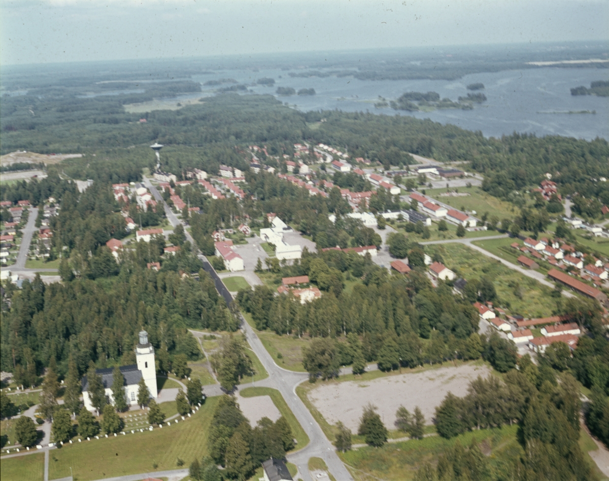 Flygfoto över Söderfors, Söderfors socken, Tierp, Uppland