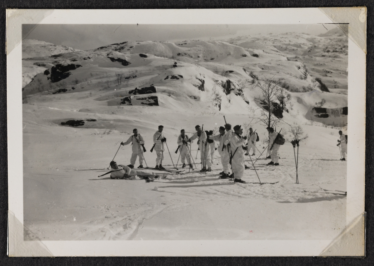 Soldater i Heimevernet på ski, feltøvelse.