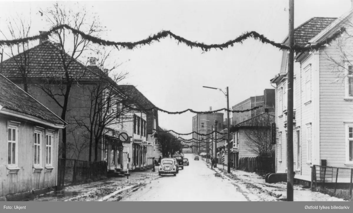 Julegate på Greåker i Tune, ant 1970-åra.