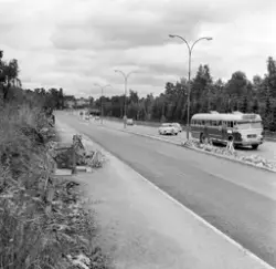 Sørkedalsveien får dobbelt kjørebane. August 1961
