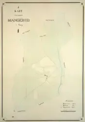 Gårdskart, gards kart over gården Mangerud i Vang, Hedmark.