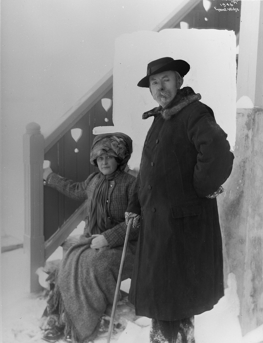 Prot: Arne Garborg og Frue ude 29/12 1910
