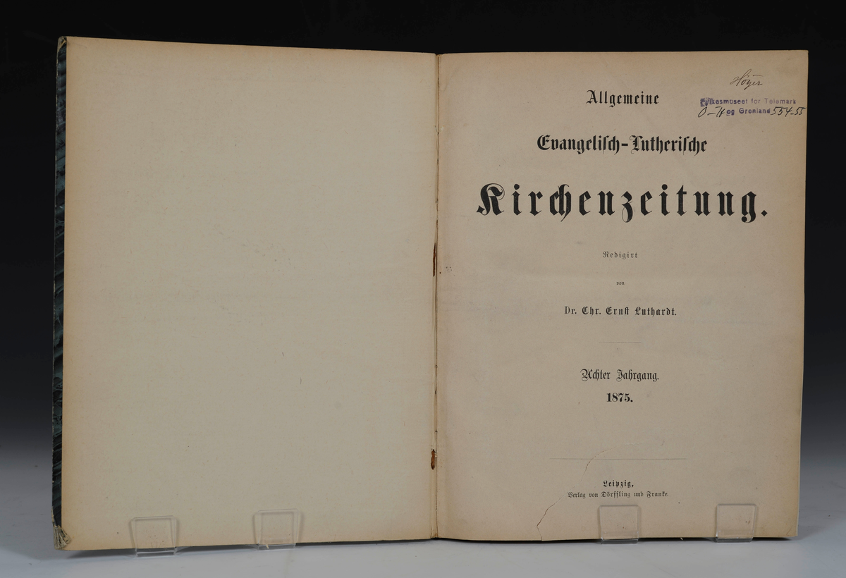 Allgemeine Evangelisch-Luterische Kirschenzeitung. Red. v. E. Luthardt.
Acter Jahrg. 1875