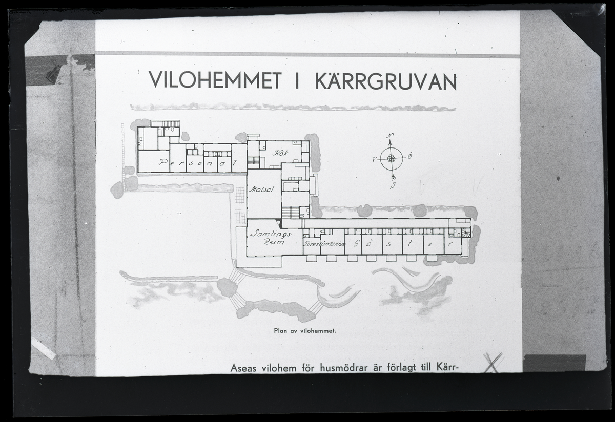 Plan (ritning) av Vilohemmet i Kärrgruvan.