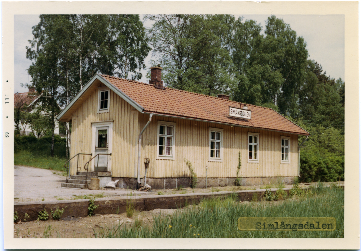 Simlångsdalen station byggd år 1929, såld med mark 1967.