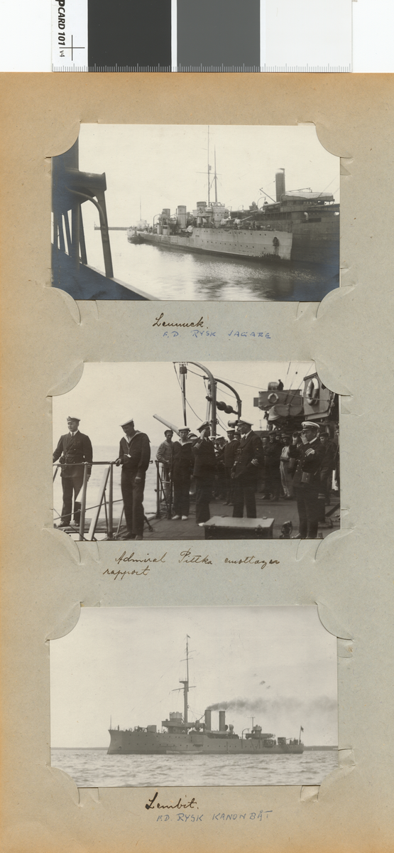 Text i fotoalbum: "Lembit, f.d. rysk kanonbåt."