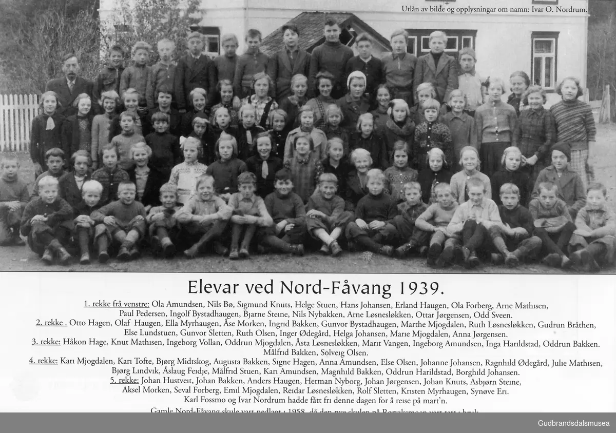 Elever ved Nord-Fåvang 1939