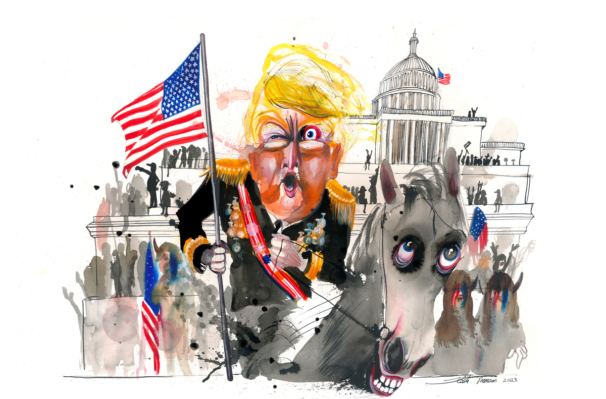 Trump [Tegning, akvarell]