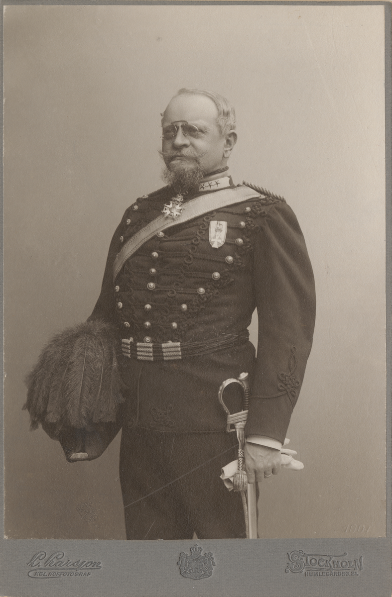 Porträtt av Oskar Sylvander, överste och chef för Vaxholms artillerikår.