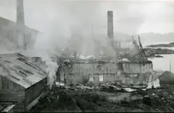 Brann på Neptun sildoljefabrikk i 1946