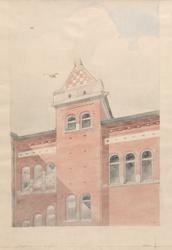 Fra Finansdepartementets gårdsfasade [Eksteriørperspektiv]