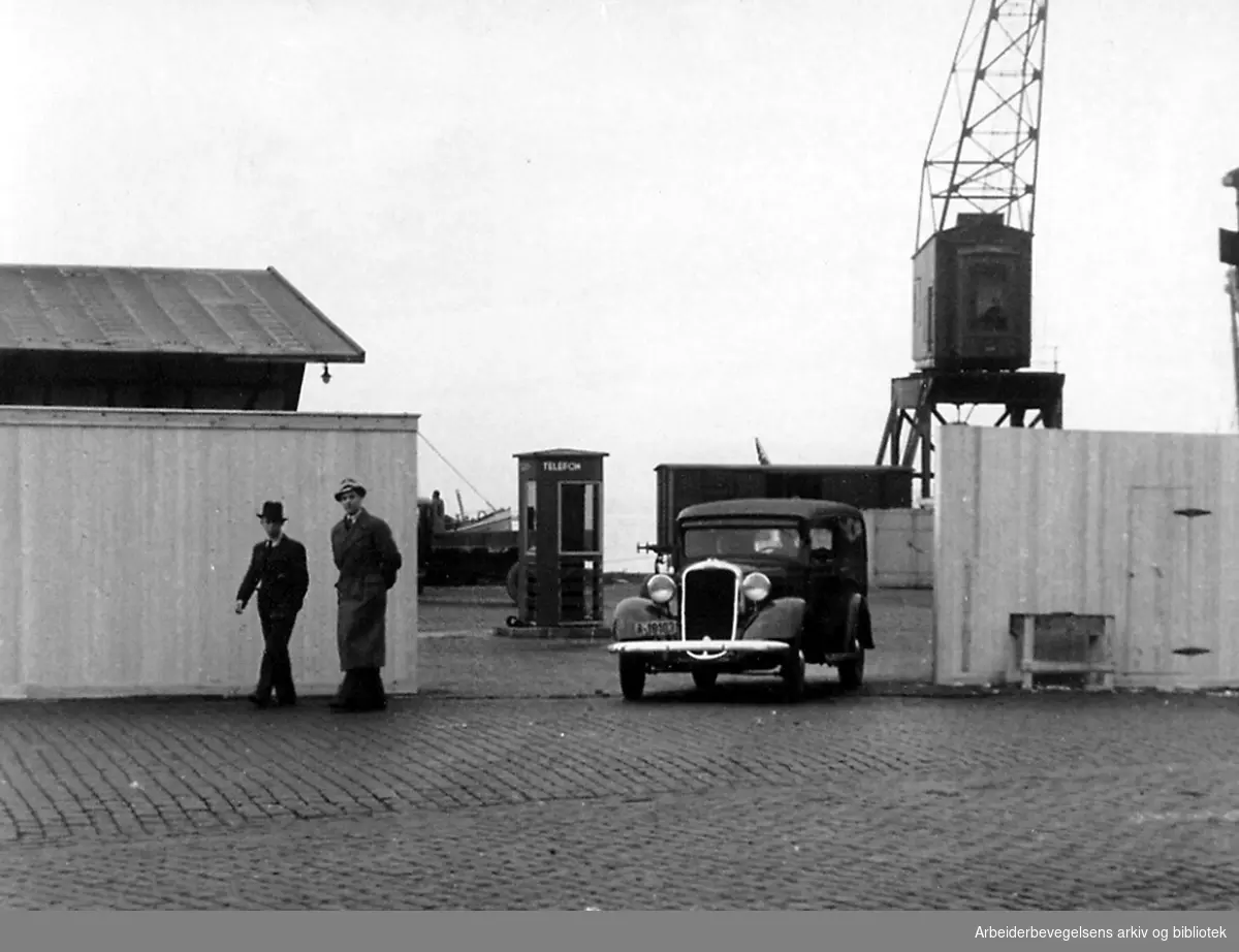 Oslo havn..Havnesperringer Vippetangen,.oktober 1939