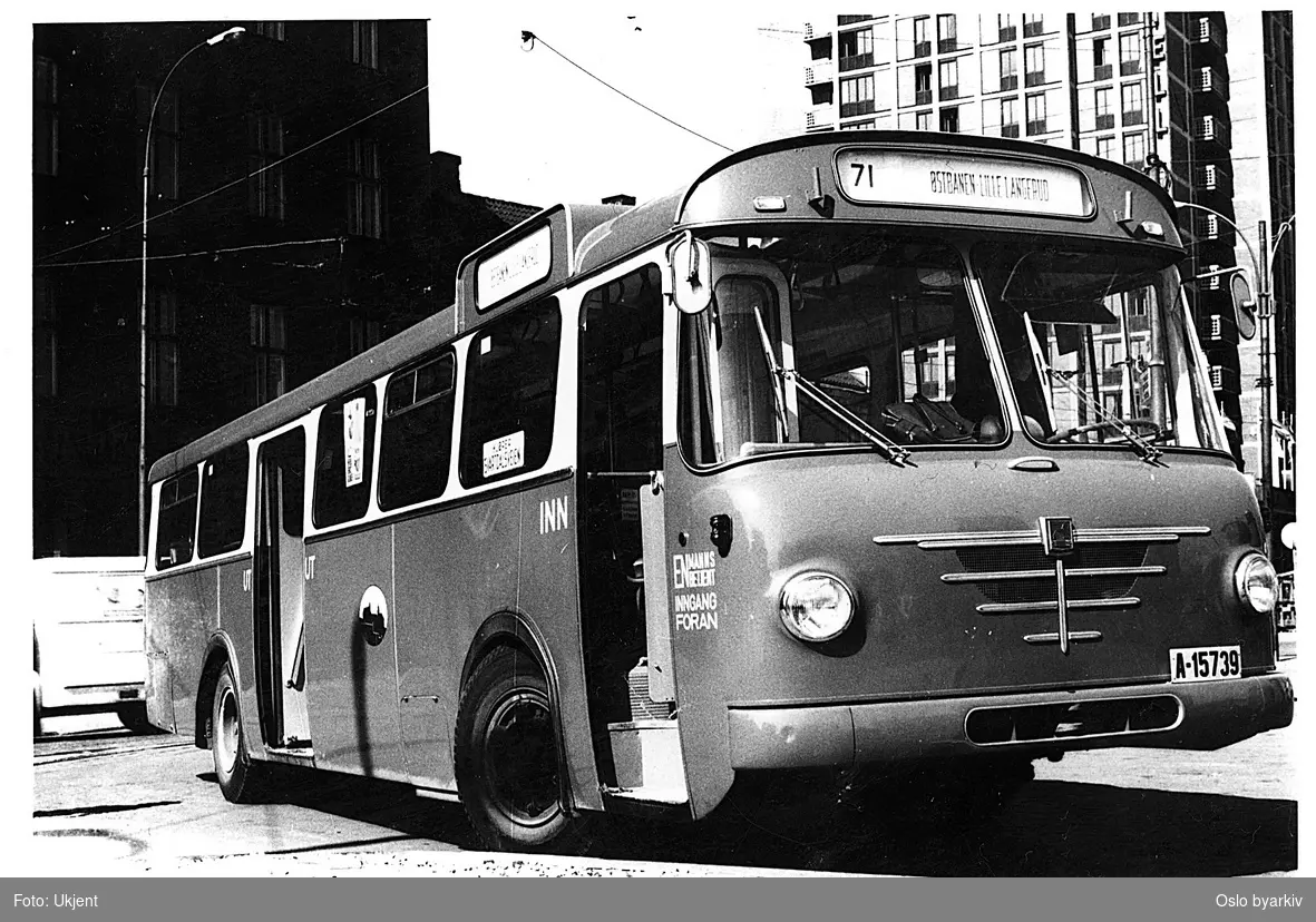 Oslo Sporveiers buss, A-15739, linje 71, Büssing 1965