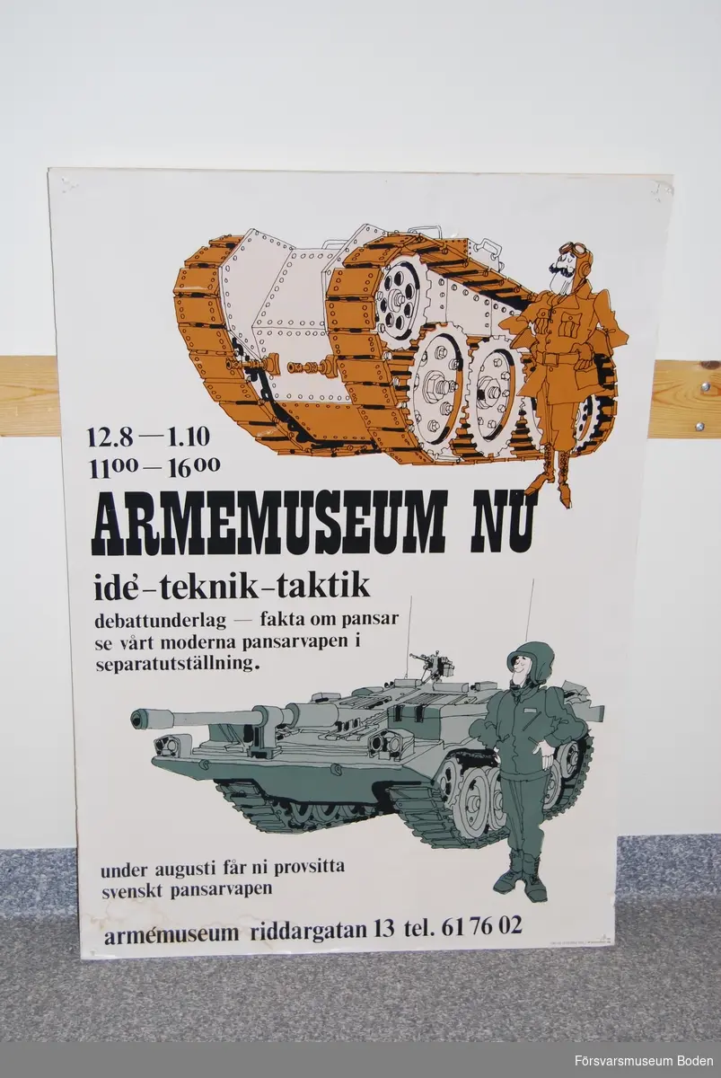 Affisch av hårdpapp, tryckt 1972.