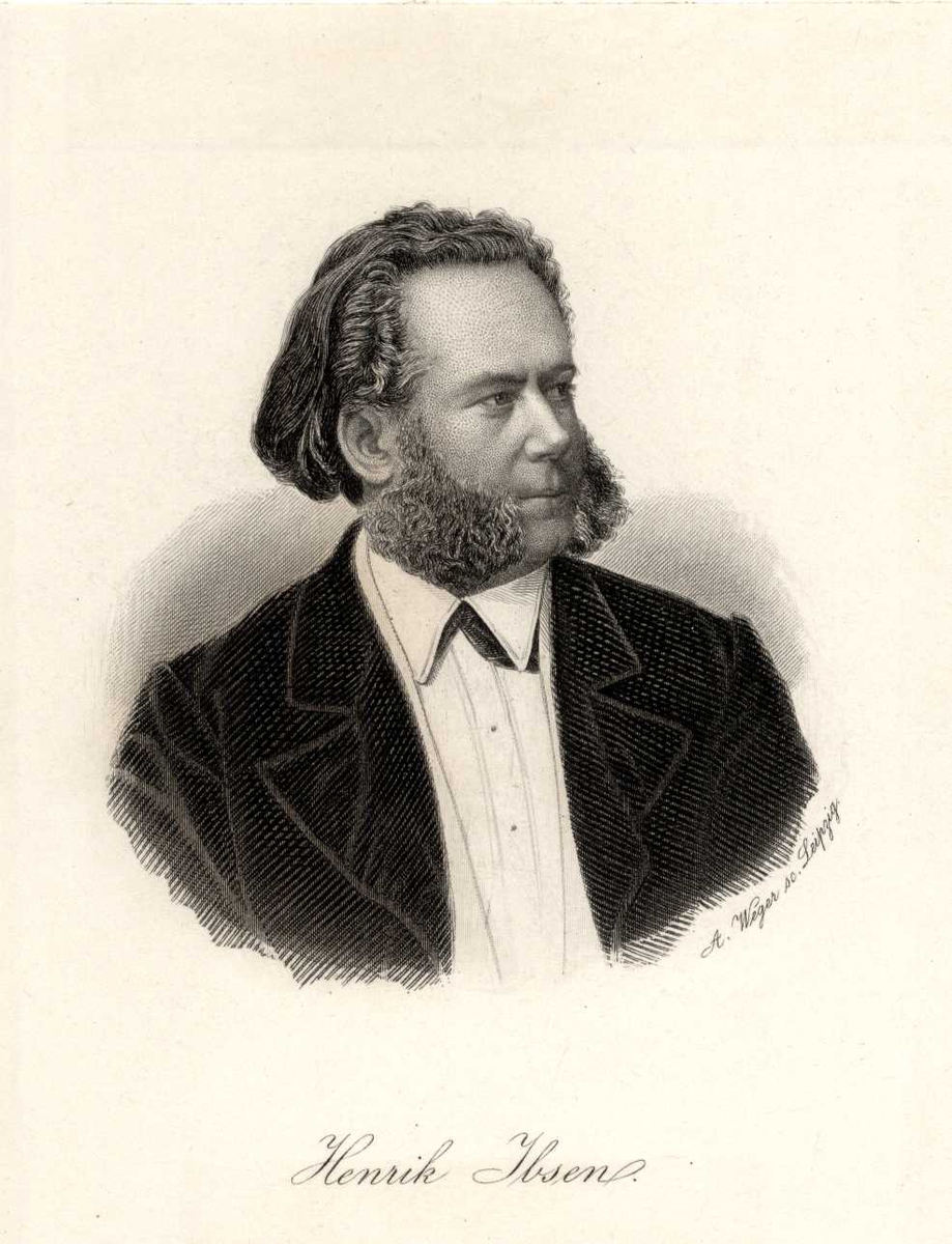Portrett, brystbilde av Henrik Ibsen