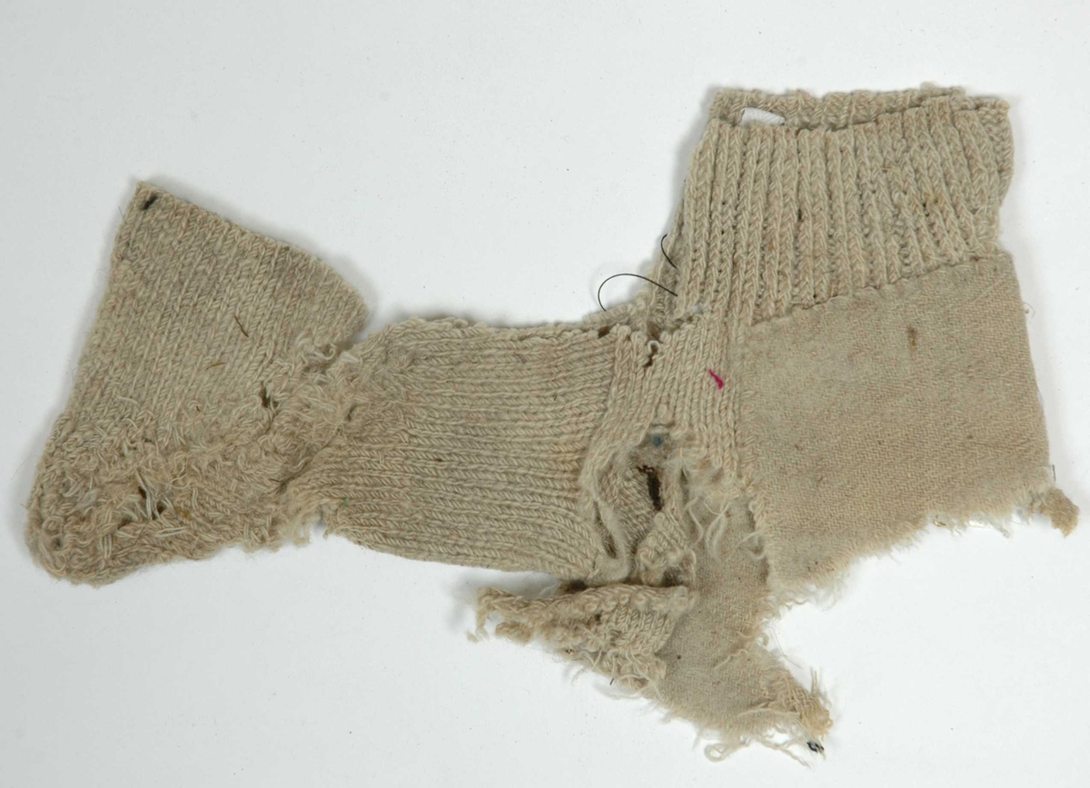 Del av en hvit sokk