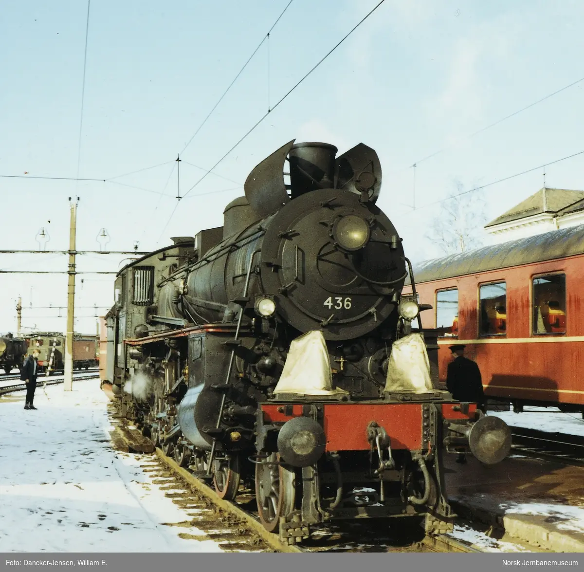 Damplokomotiv type 26c nr. 436 på Hamar stasjon