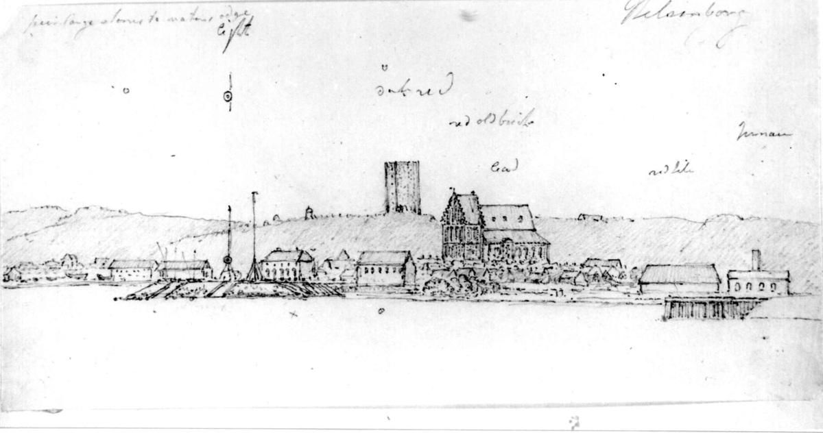 Malmøhus
Fra skissealbum av John W. Edy, "Drawings Norway 1800".