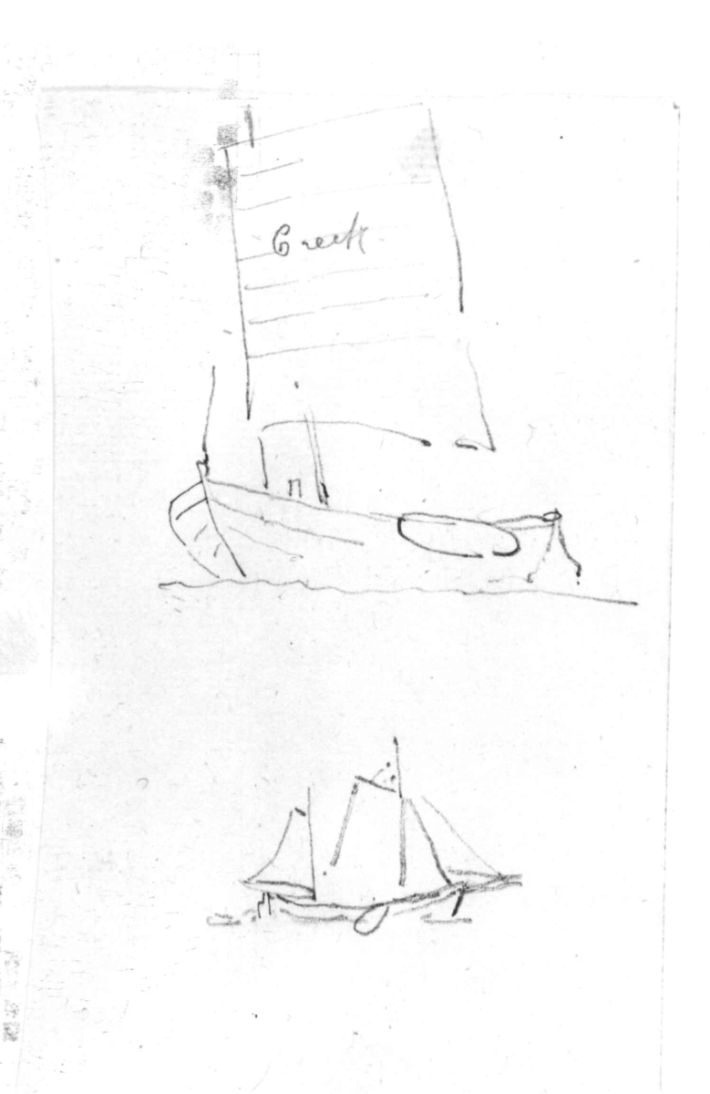 Båter
Fra skissealbum av John W. Edy, "Drawings Norway 1800".