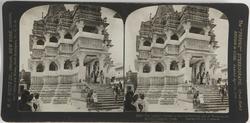 Stereoskopi. Jugdish tempelet, hinduarkitur, Udaipur, India.