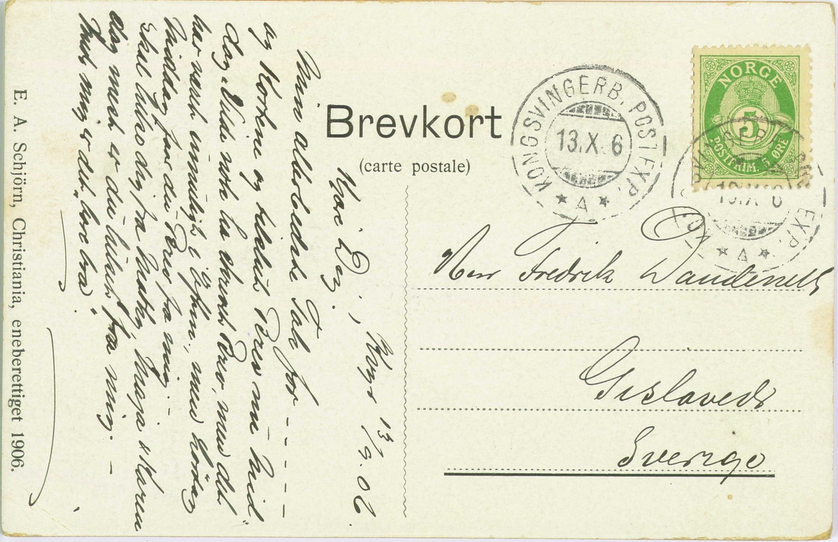 Postkort. Henrik Ibsens begravelse 1. juni 1906. Vår Frelsers Gravlund, Oslo.
